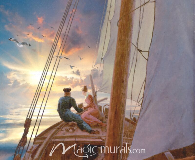 Young Love Sailing Wallpaper Wall Mural