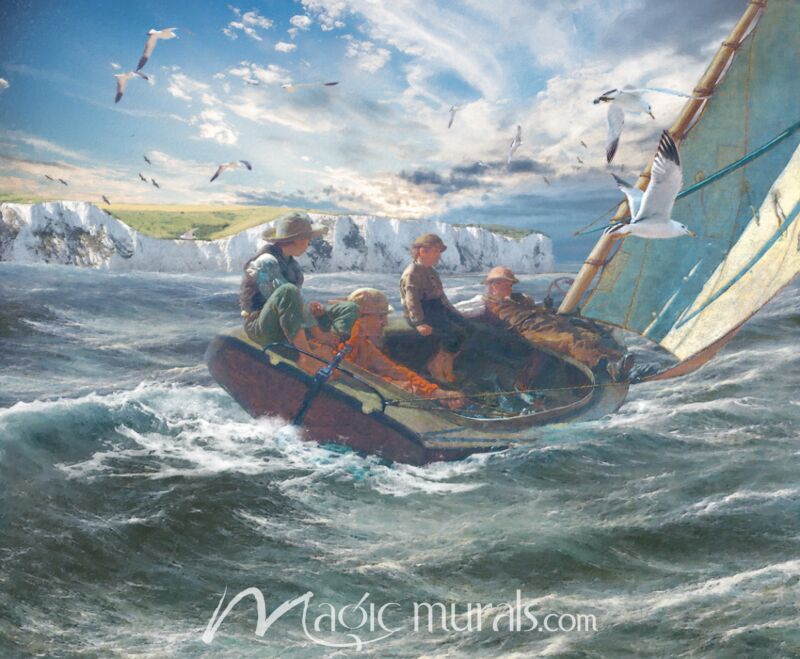 Windy Riders Sailing Wallpaper Wall Mural