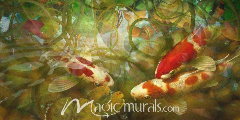 Celestial Fish Two Koi Wallpaper Wall Mural