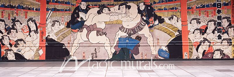 Sumo Wrestling Mural Tokyp 8711 Wallpaper Wall Mural