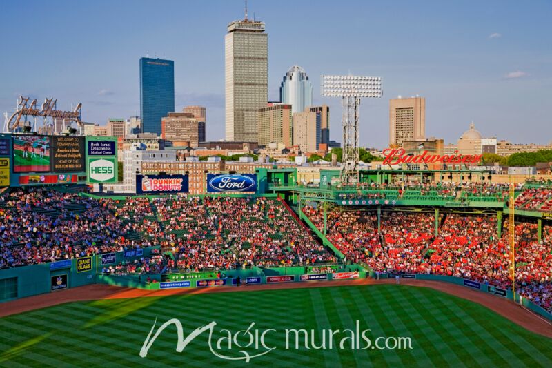 Fenway Park Boston Skyline 1946 Wallpaper Wall Mural