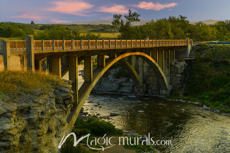 Lundbreck Falls Bridge 7625 Wallpaper Wall Mural