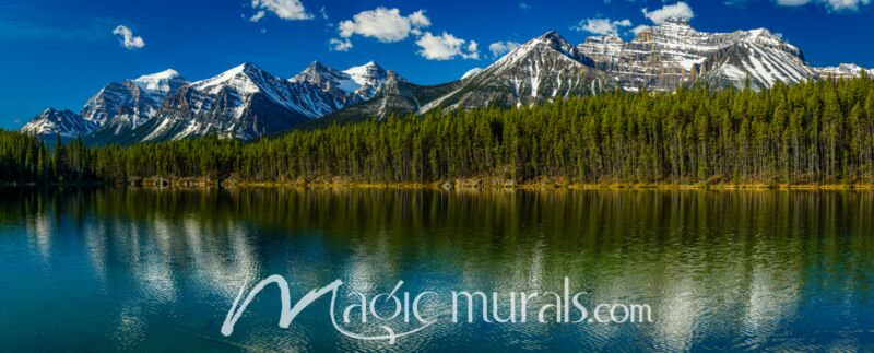 Alberta Herbert Lake Mountains 7661 Wallpaper Wall Mural