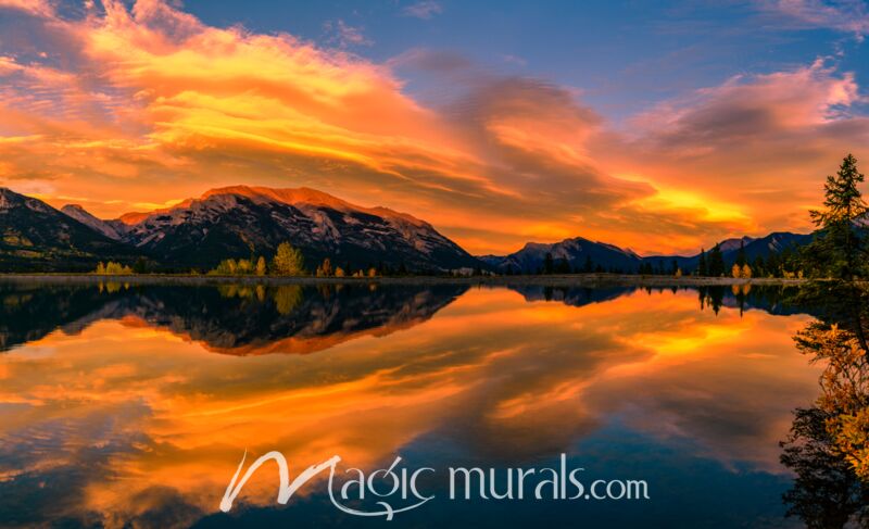 Grotto Mountain Sunset 7696 Wallpaper Wall Mural