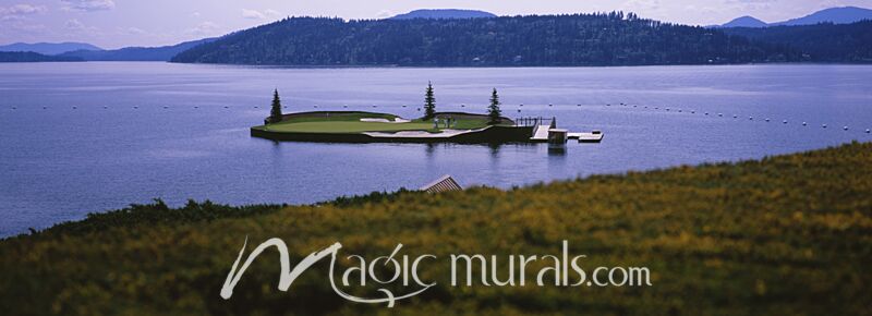 Floating Green at Coeur d Alene Resort Course Wallpaper Wall Mural