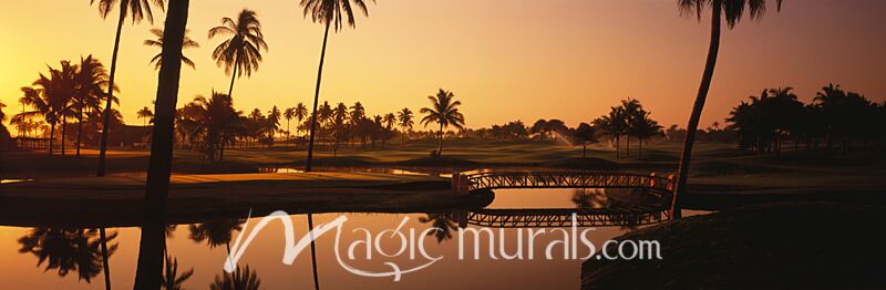 Sunset at Isla Navidad Golf Mexico Wallpaper Wall Mural